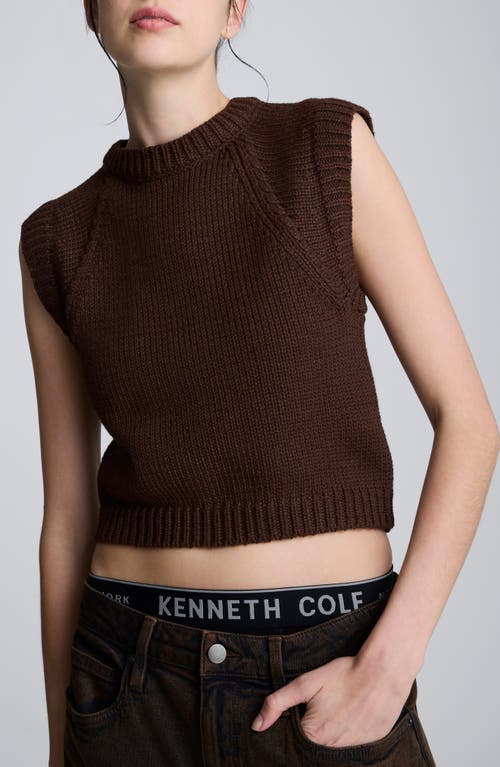 Kenneth Cole Sleeveless Crewneck Pullover Sweater Vest In Burgundy