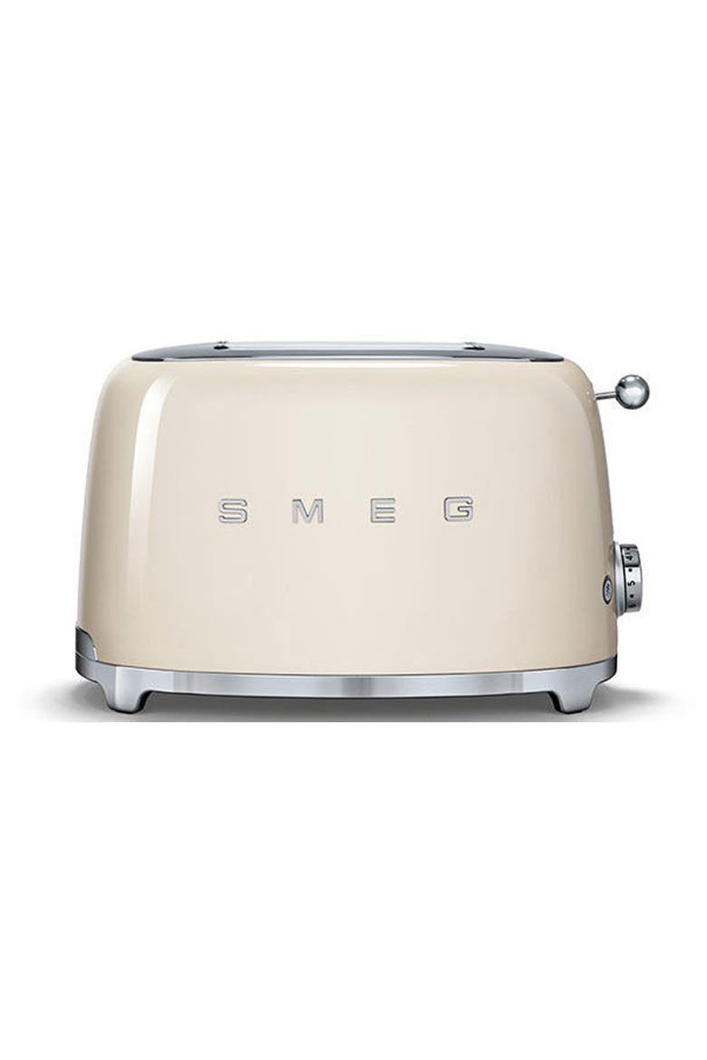 50s Retro Style Two-Slice Toaster, Main, color, CREAM