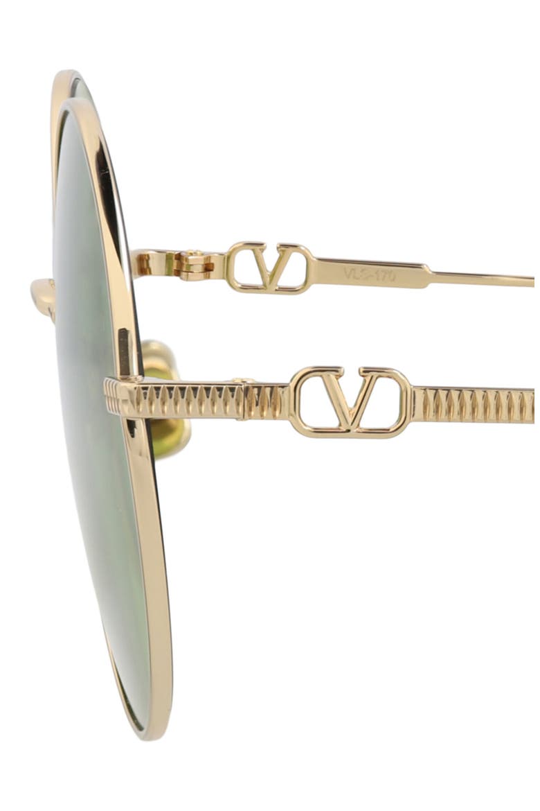 57mm Round Sunglasses, Alternate, color, GOLD GOLD GREEN