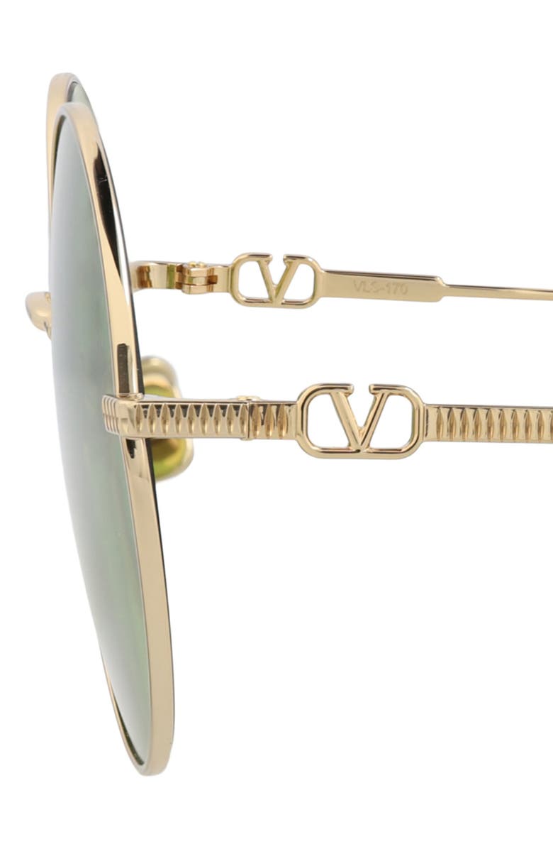 Valentino 57mm Round Sunglasses, Alternate, color, Gold Gold Green