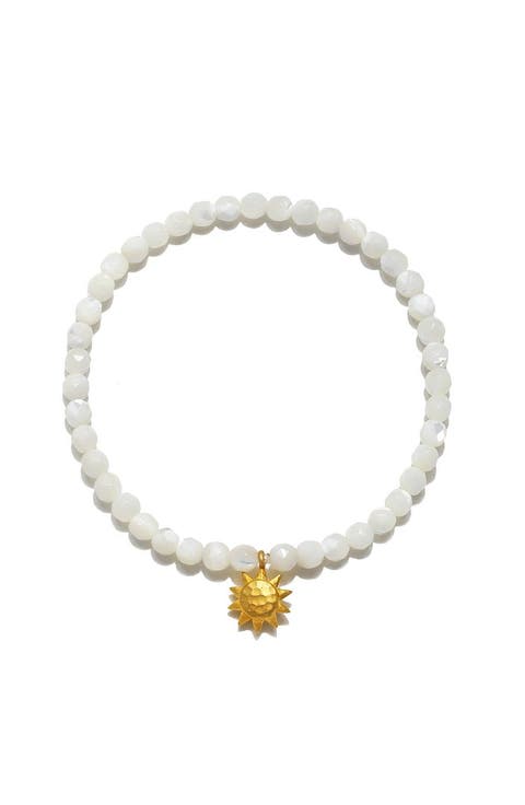 Dawning Wisdom Mother of Pearl Sun Stretch Bracelet