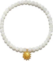 Satya Jewelry Dawning Wisdom Mother of Pearl Sun Stretch Bracelet