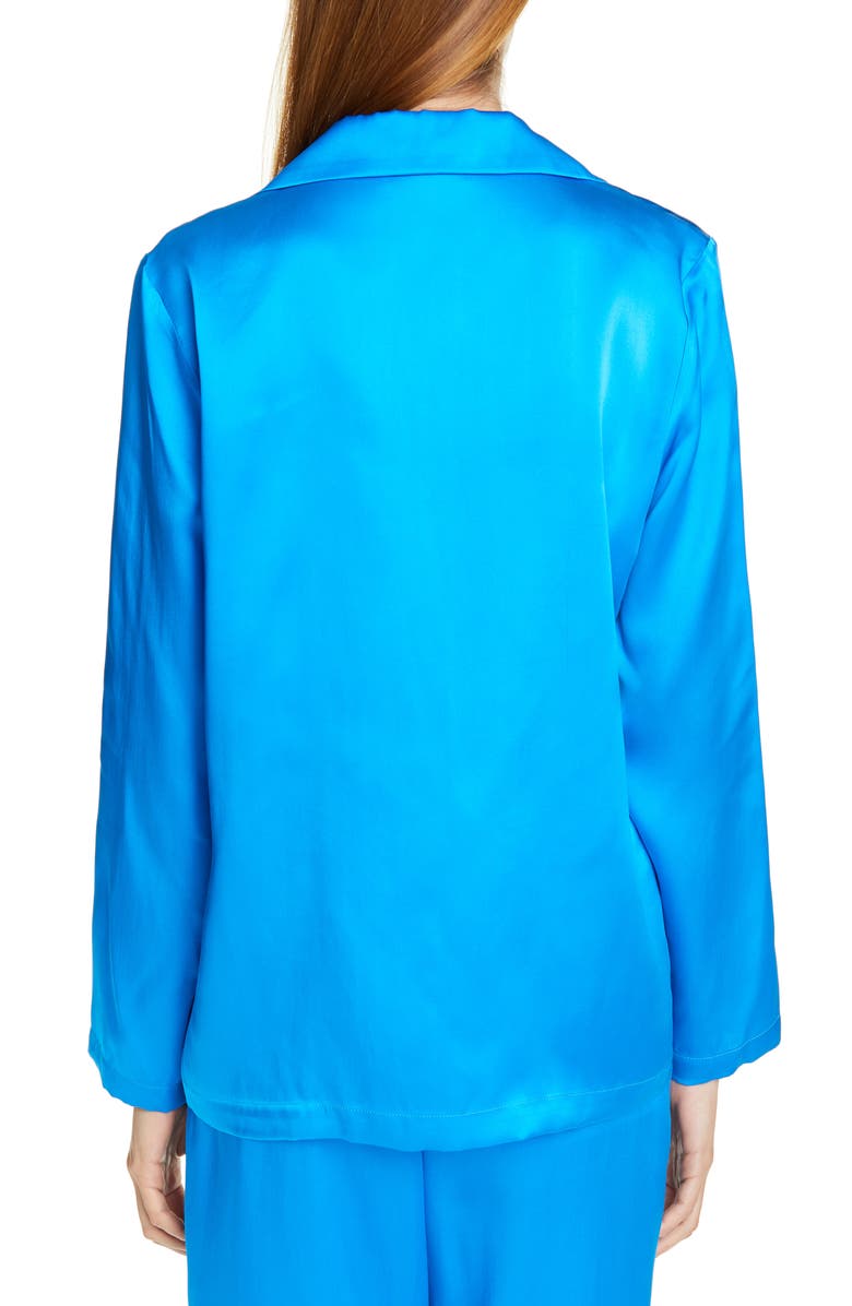 Mansur Gavriel Silk Charmeuse Pajama Shirt, Alternate, color, 