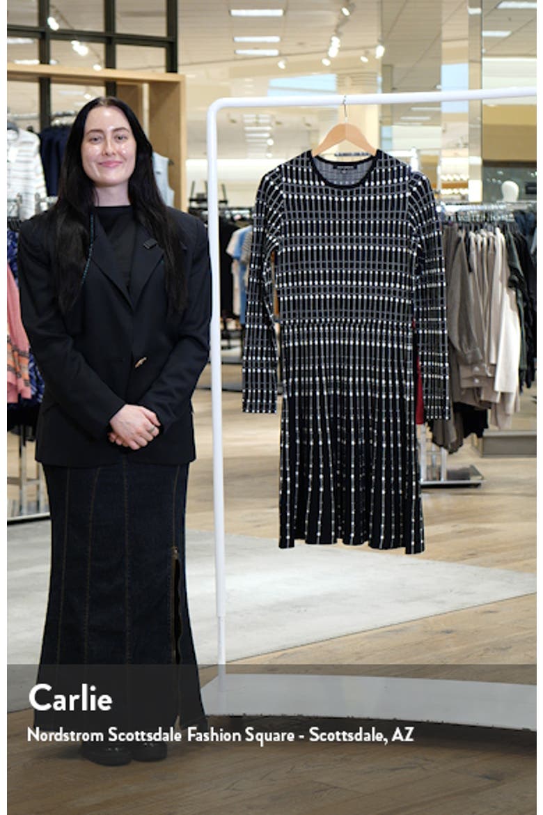 Stripe Jacquard Long Sleeve Sweater Dress video