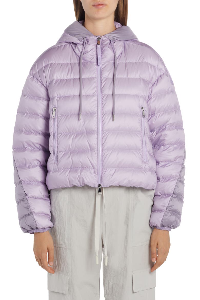 Sylans Colorblock Hooded Down Jacket, Alternate, color, PURPLE