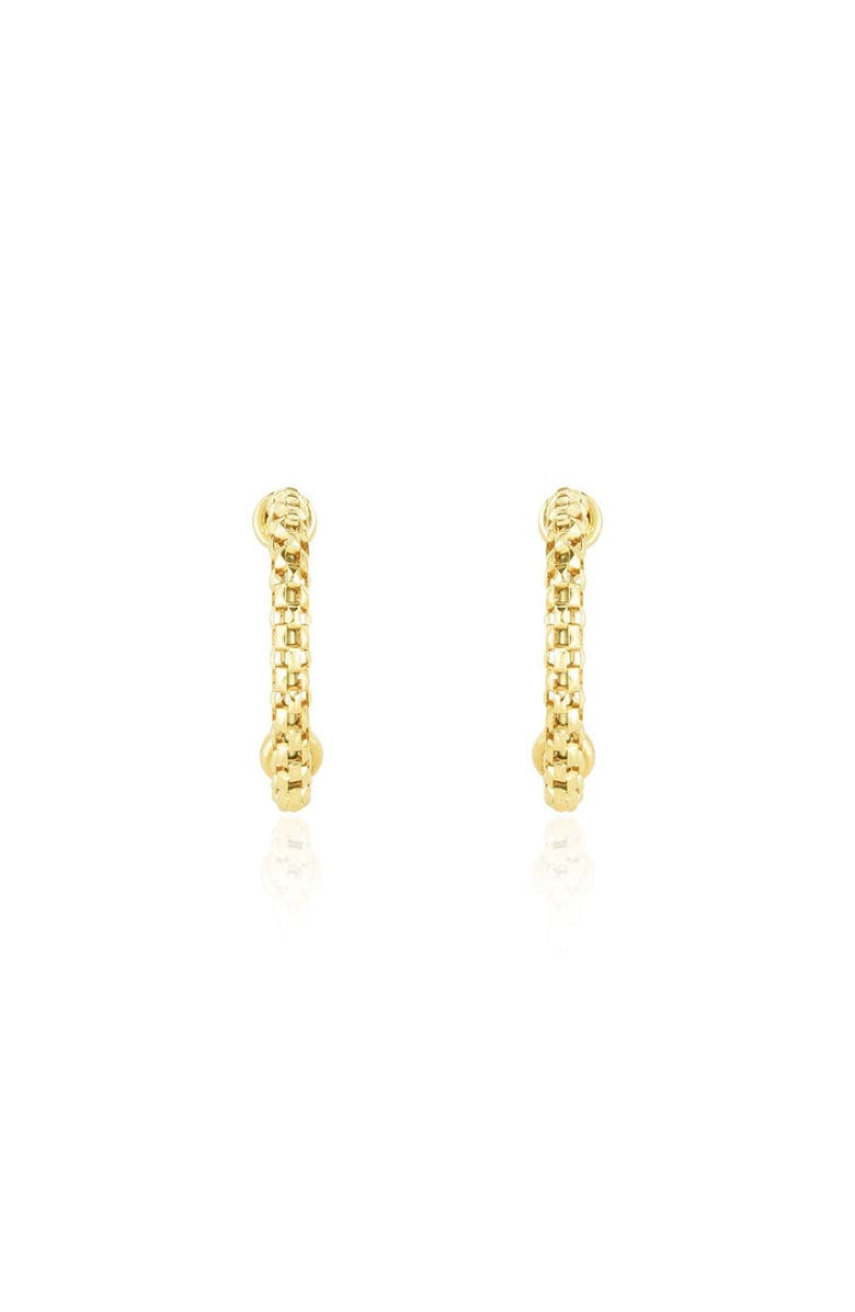 The Lovery Fine Jewelry Gold Box Chain Hoop Earrings, Alternate, color, Yellow Gold