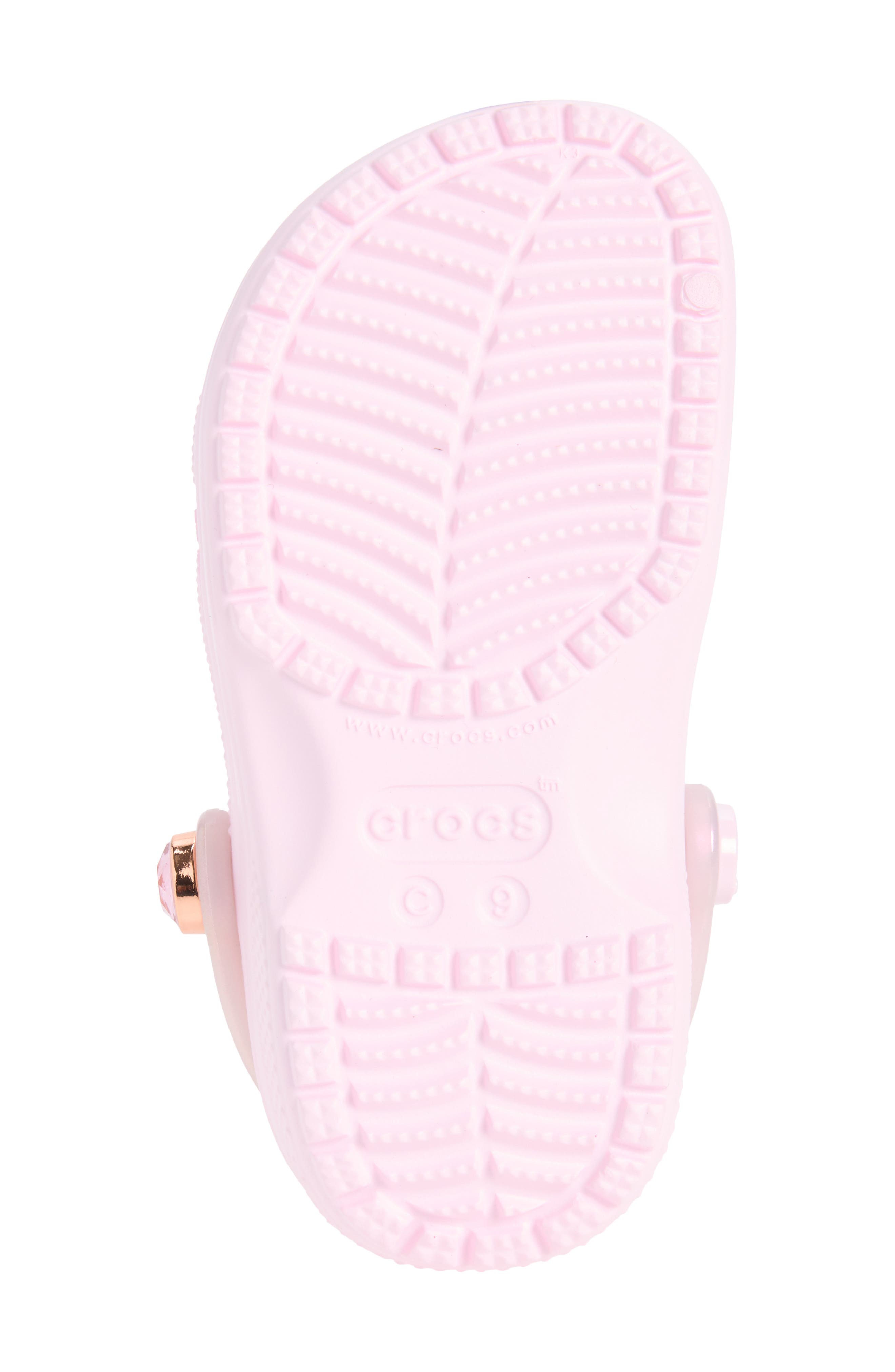 Kids' Classic Bling Bow Clog, Alternate, color, PINK MILK