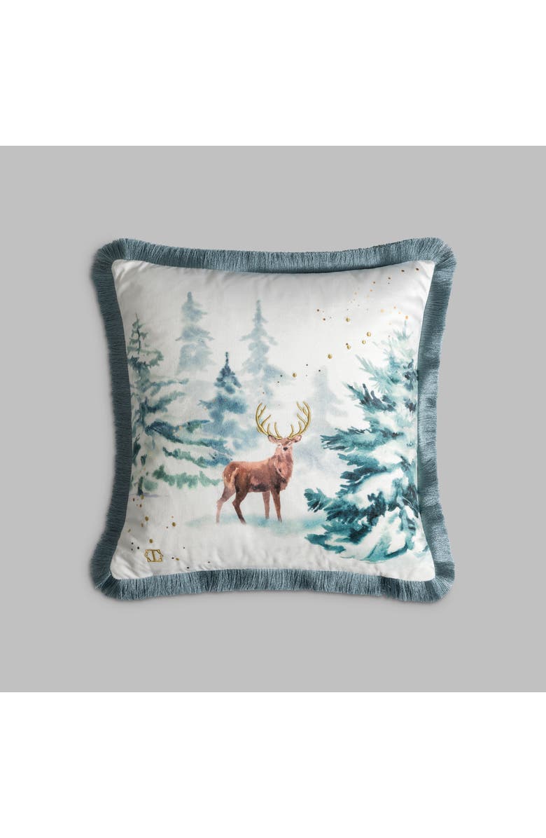 Togas Snowy Decorative Pillow, Alternate, color, Blue