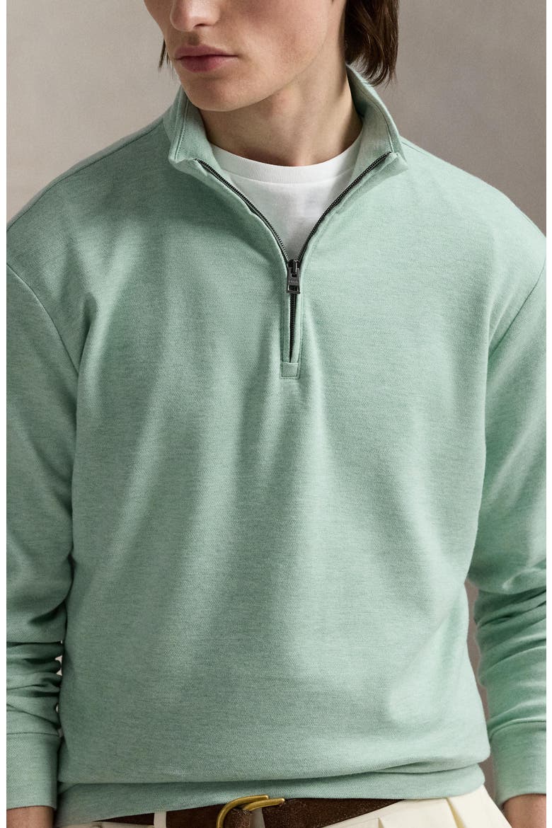 Textured Double Knit Quarter Zip Pullover, Alternate, color, SCOTCH PINE HEATHER/ BLACKBOOT