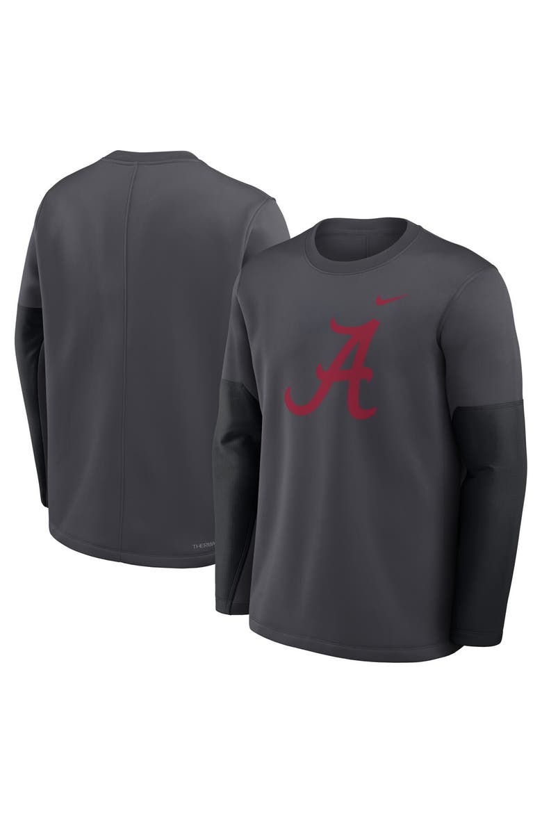 Men's Nike Anthracite Alabama Crimson Tide 2025 Sideline Coach Performance Long Sleeve T-Shirt, Alternate, color, Anthracite