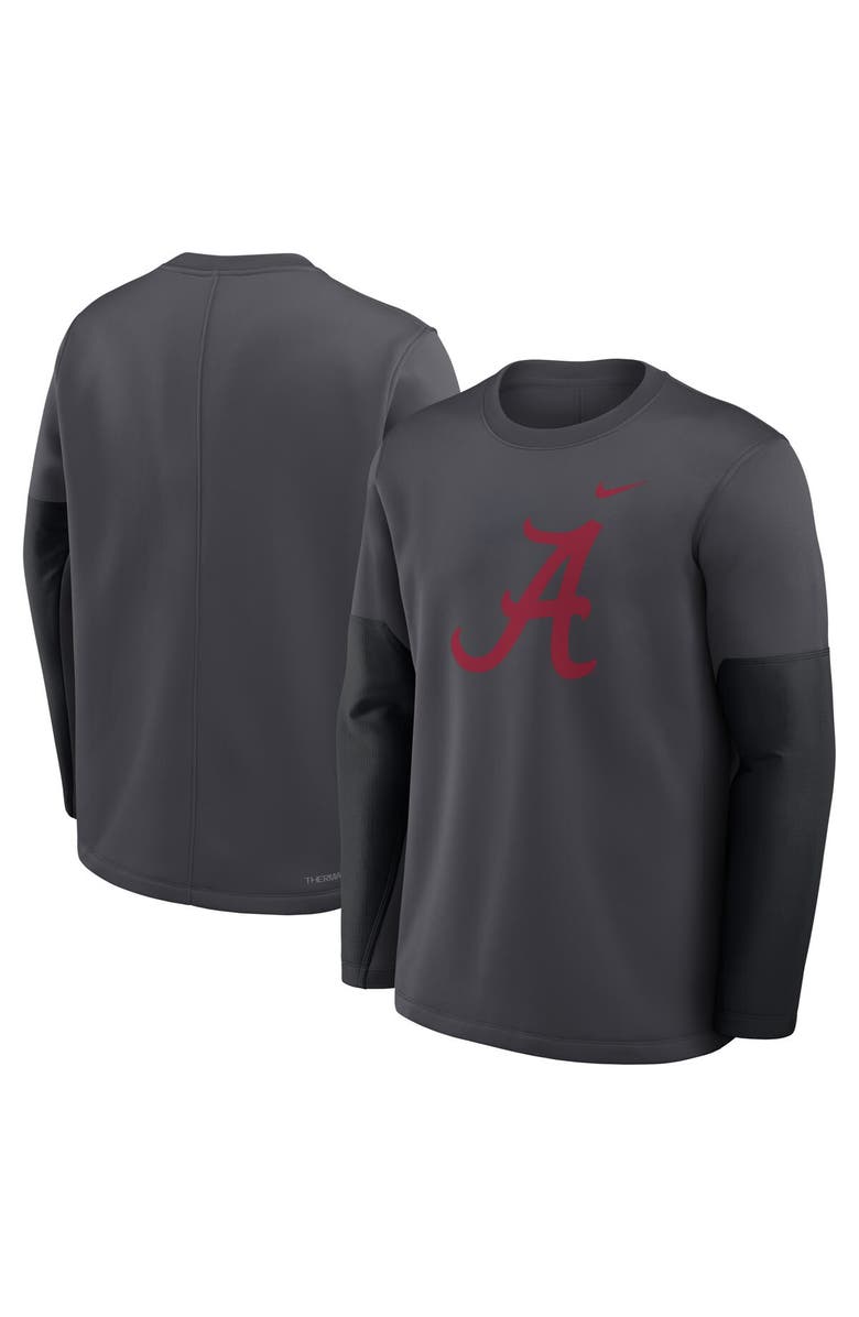 Nike Men's Nike Anthracite Alabama Crimson Tide 2025 Sideline Coach Performance Long Sleeve T-Shirt, Alternate, color, Anthracite