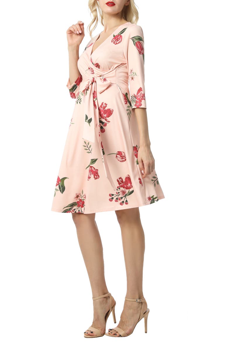 Ashley Floral Faux Wrap Maternity Dress, Alternate, color, MULTICOLORED