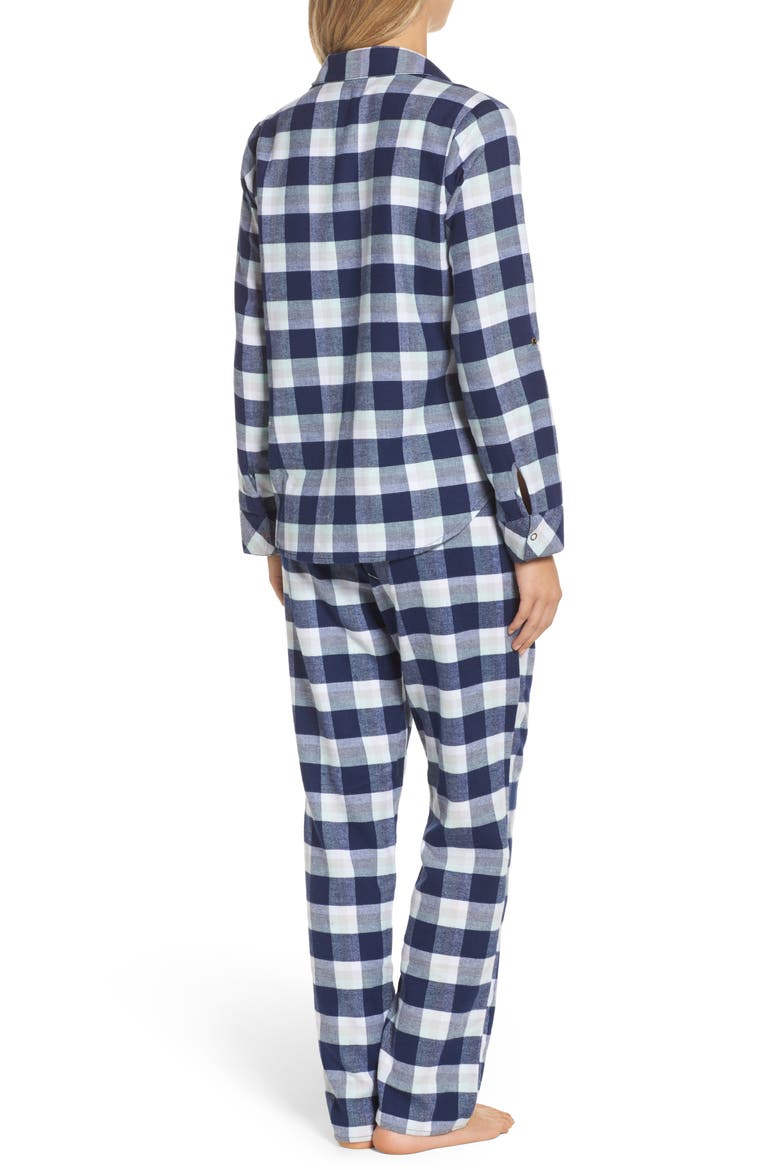 Flannel Girlfriend Pajamas, Alternate, color, NAVY MEDIEVAL SHERLOCK PLAID