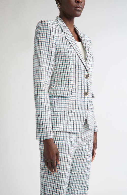 St John St. John Collection Houndstooth Stretch Cotton Blazer