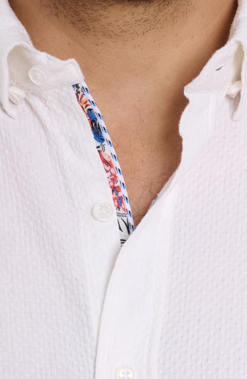 ROBERT GRAHAM ROBERT GRAHAM REID BASKET WEAVE SHORT SLEEVE BUTTON-UP SHIRT