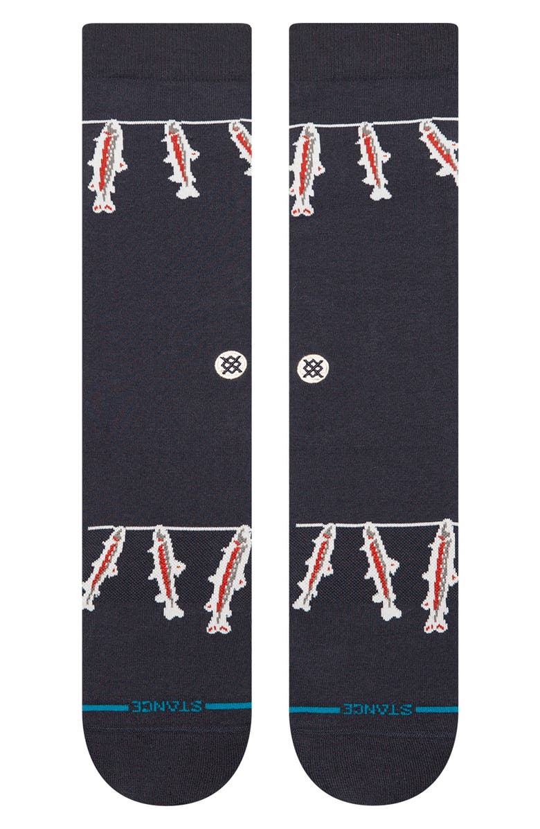 Stance Gone Fishin Crew Socks, Main, color, Navy