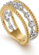Gabriel & Co. Bujukan Two-Tone 14K Gold & Diamond Stackable Ring