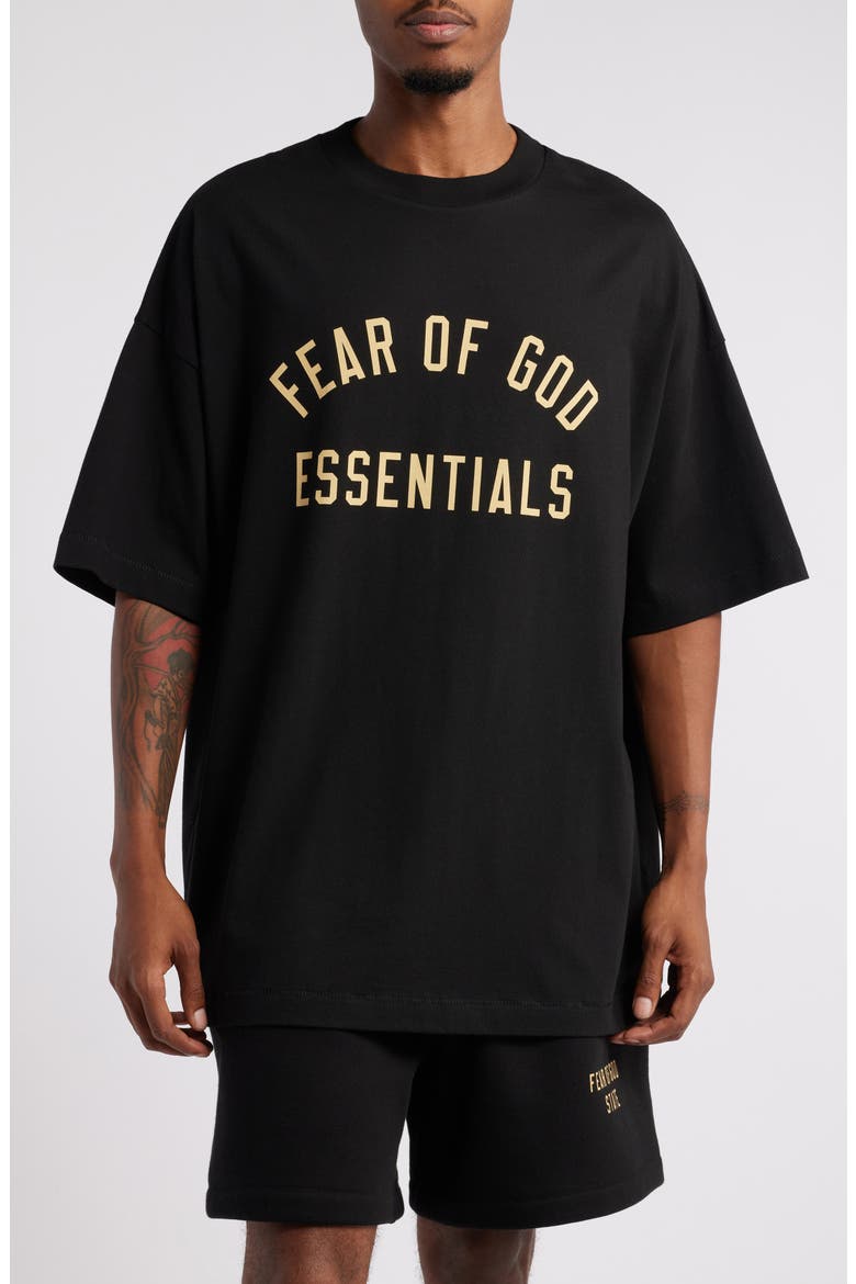 Gender Inclusive Oversize Cotton Logo Graphic T-Shirt, Main, color, BLACK