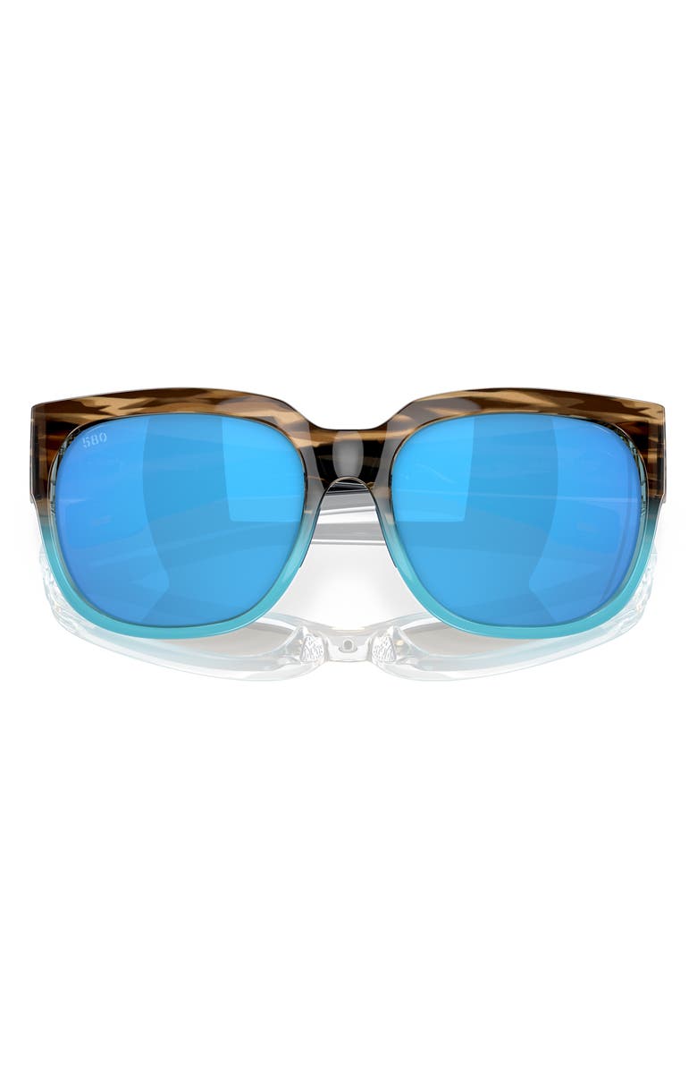 Costa Del Mar Waterwoman 58mm Mirrored Polarized Pillow Sunglasses, Alternate, color, Blue Grad