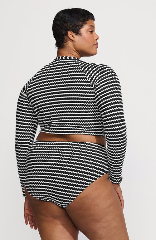 Lands' End Plus Size Crochet Long Sleeve Bikini Top And High Waisted Bottoms Swimsuit Set