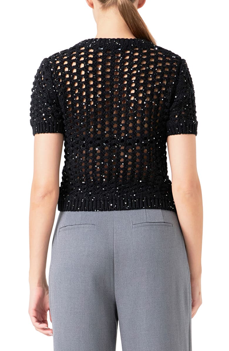 Endless Rose Sequin Open Stitch Sweater, Alternate, color, 