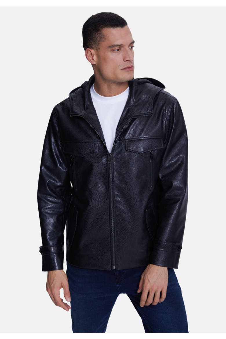 Adrian Leather Jacket, Alternate, color, Black