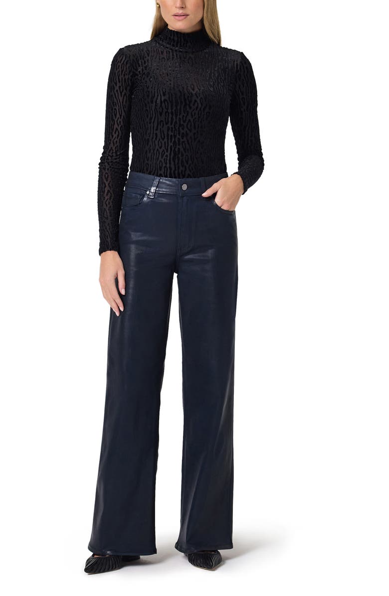 PAIGE Anessa Coated High Waist Wide Leg Jeans, Alternate, color, Navy Seascape Luxe Coating