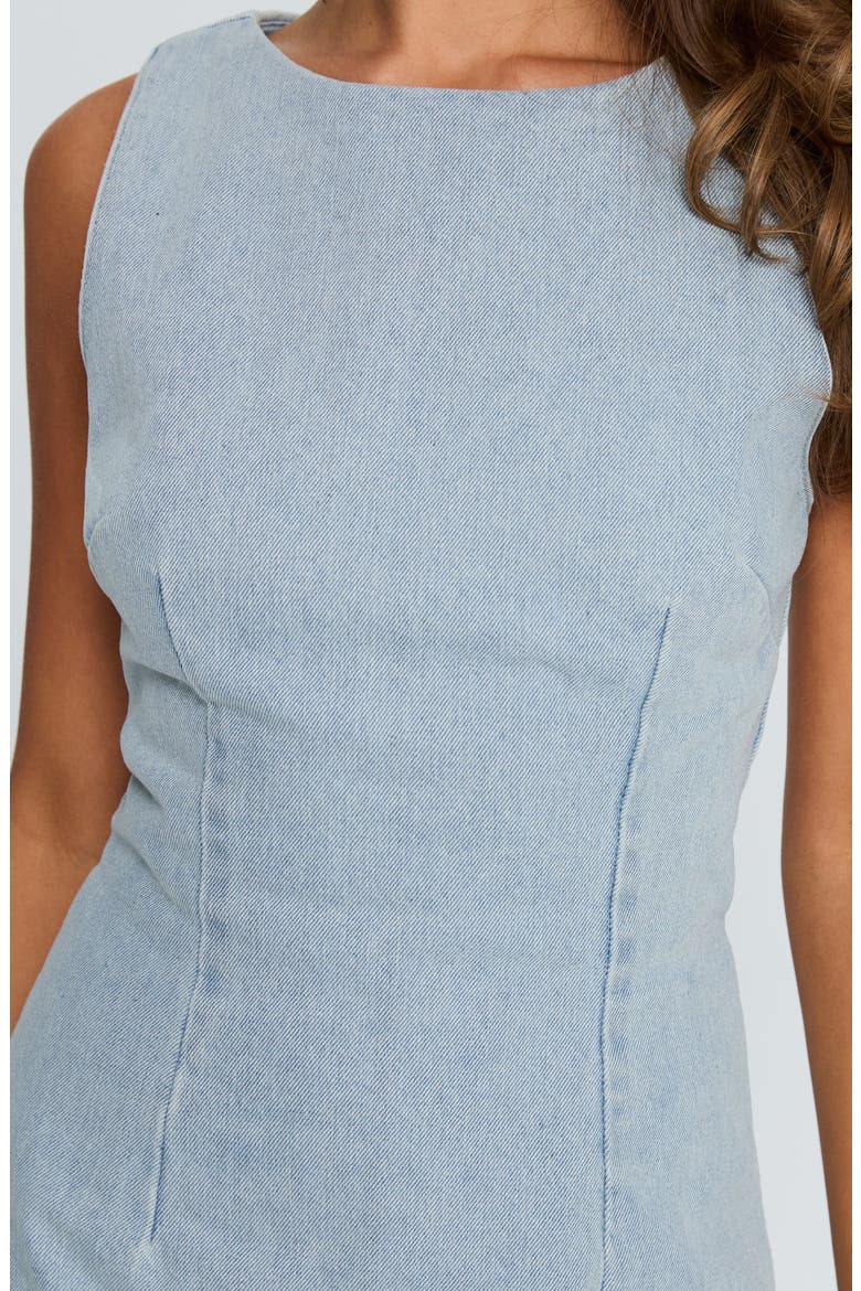 Ainsleigh Denim Skort Romper, Alternate, color, LIGHT WASH