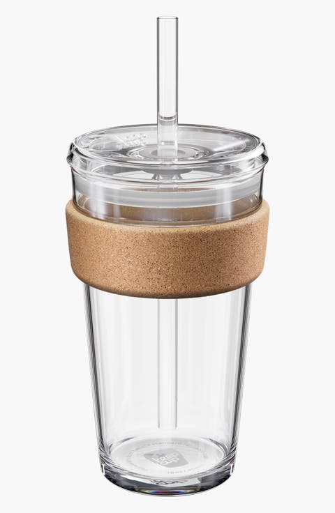 Cold Cup Cork with Coffee Straw