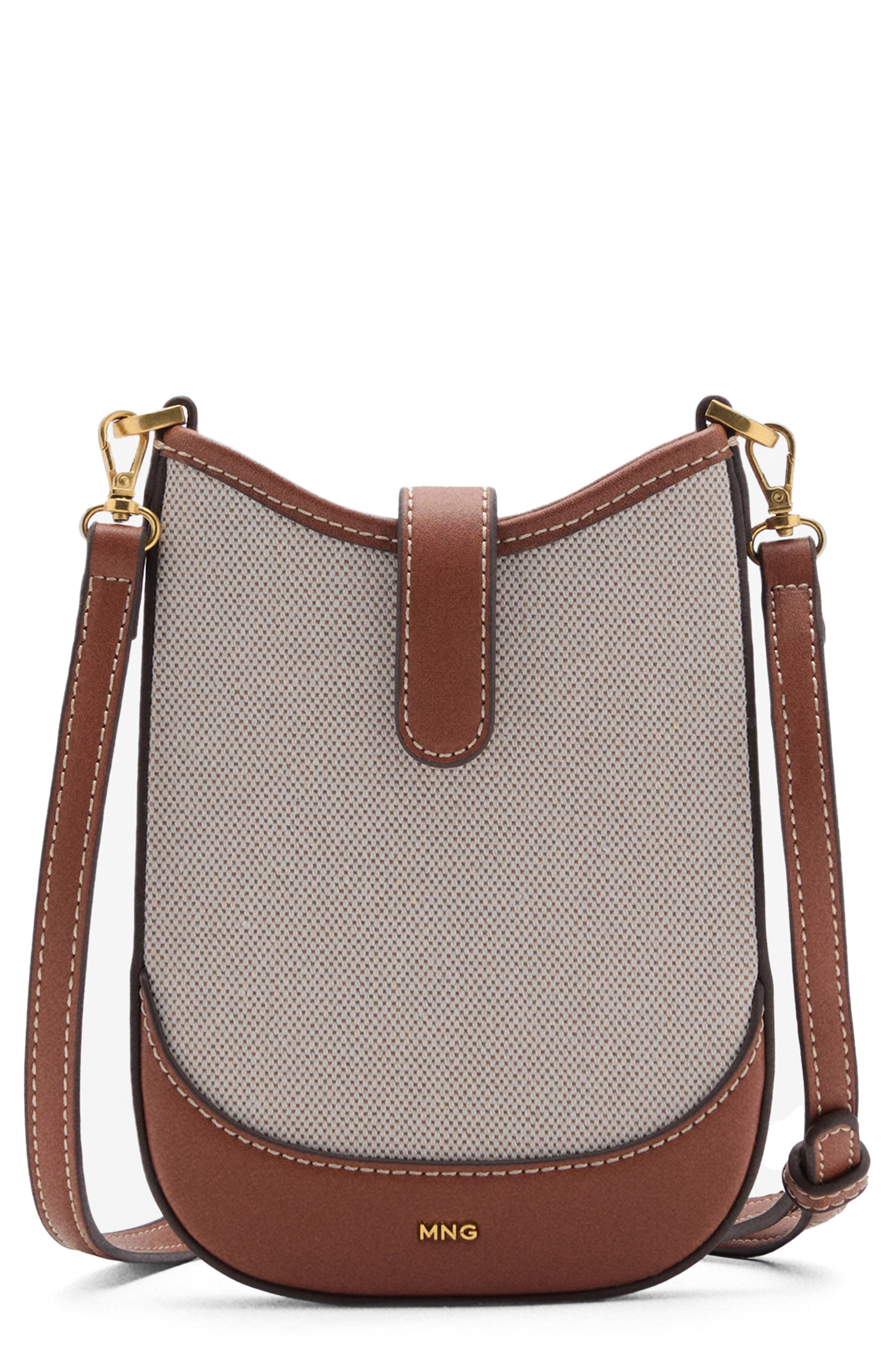 MANGO Canvas Phone Crossbody Bag, Main, color, 