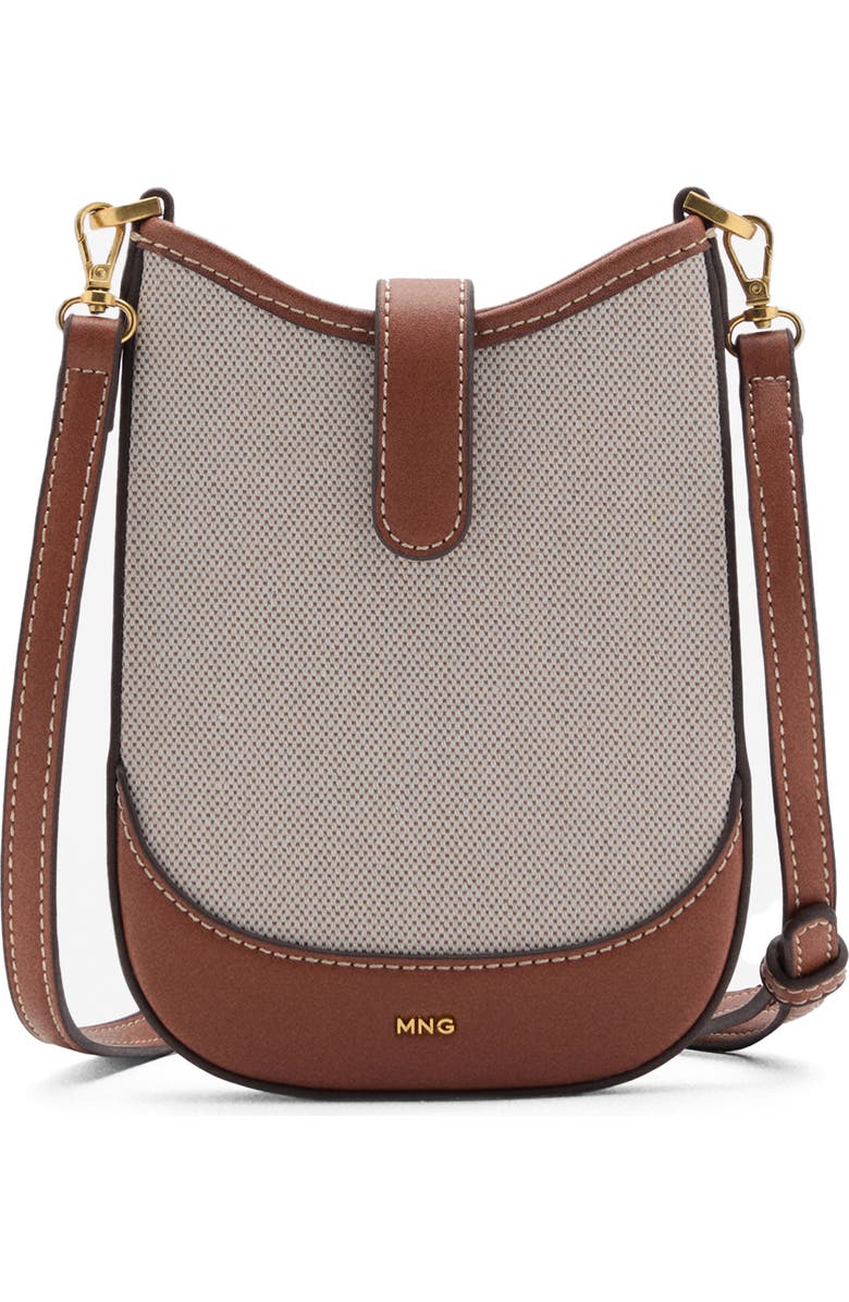 MANGO Canvas Phone Crossbody Bag, Main, color,