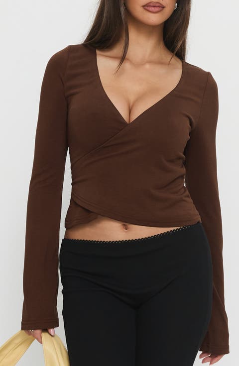 Stefanee Faux Wrap Top