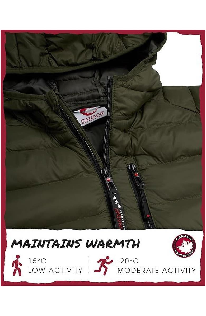CANADA WEATHER GEAR Men's Packable Puffer Bubble Coat, Alternate, color, Olive