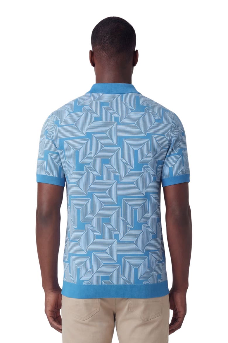 Inter Twine Mens Merino Silk Cashmere Polo, Alternate, color, INTER TWINE BLUE