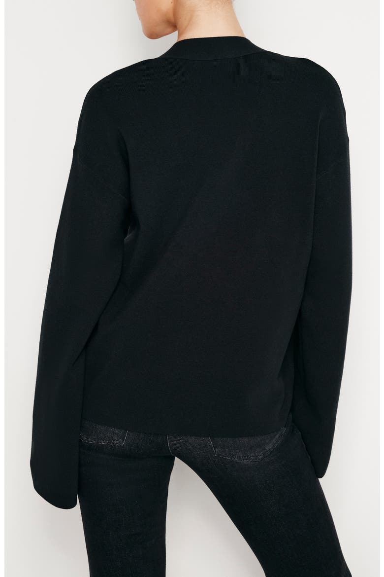 V-Neck Boxy Cotton Blend Sweater, Alternate, color, BLACK001