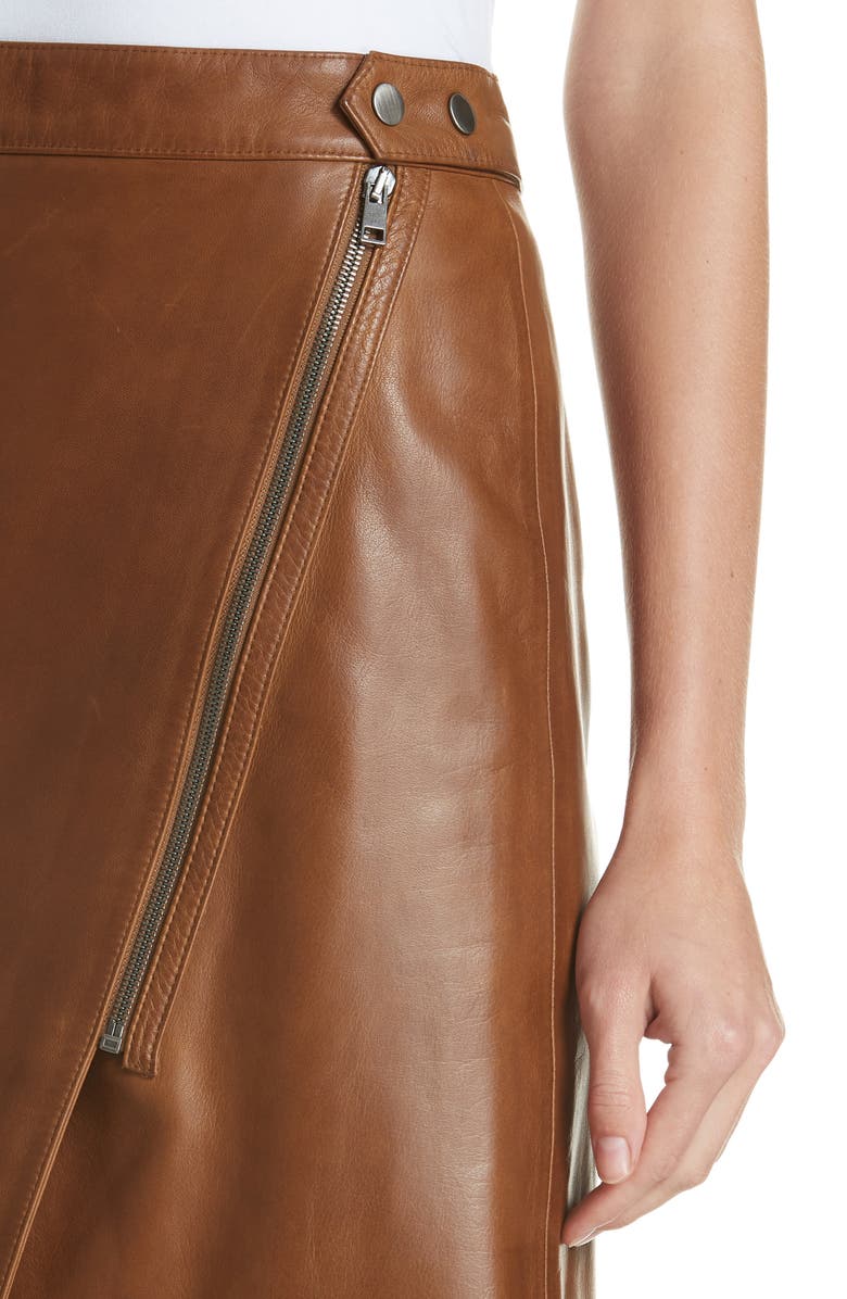 Nordstrom Signature Faux Wrap Leather Skirt, Alternate, color,
