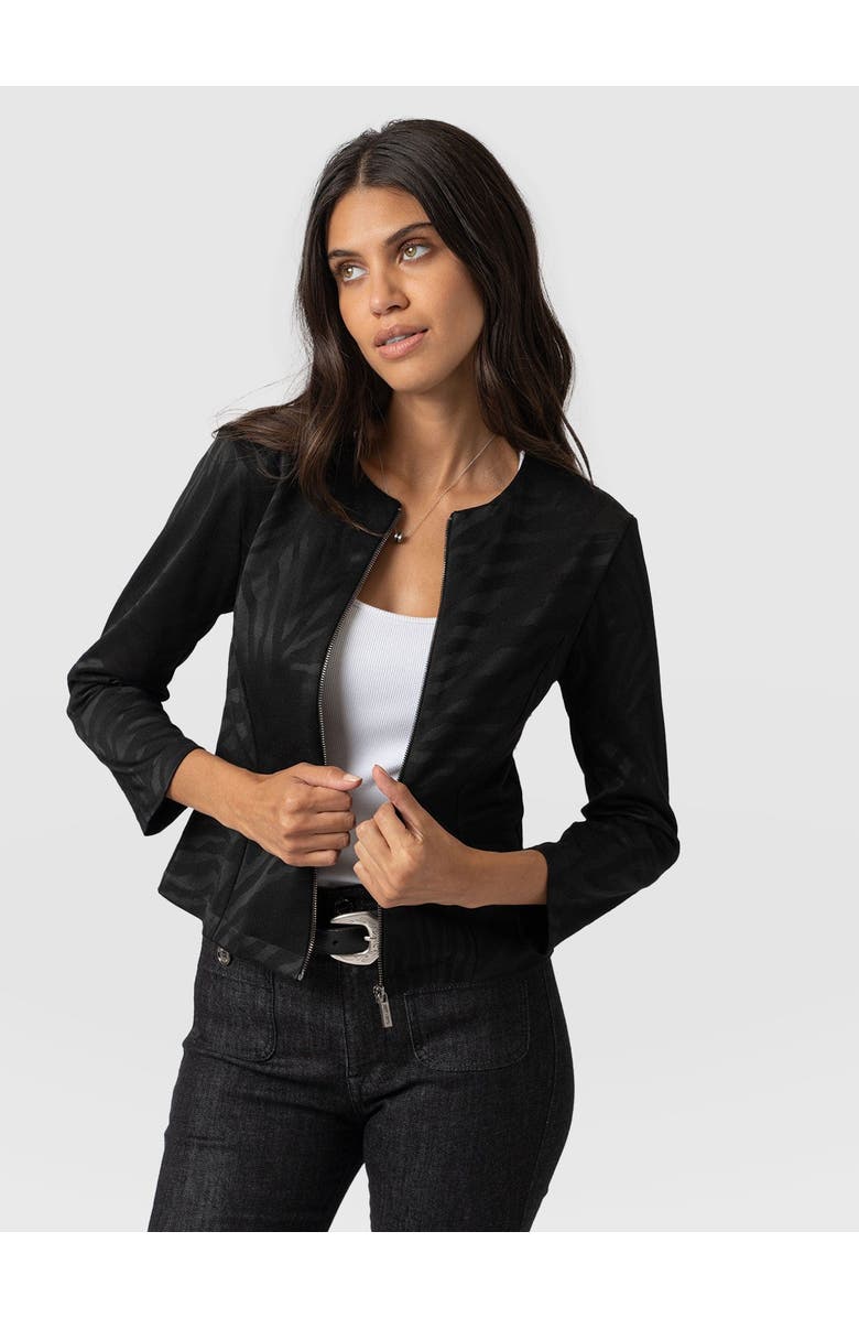 Saint + Sofia Florence Jacket, Alternate, color, Black Zebra