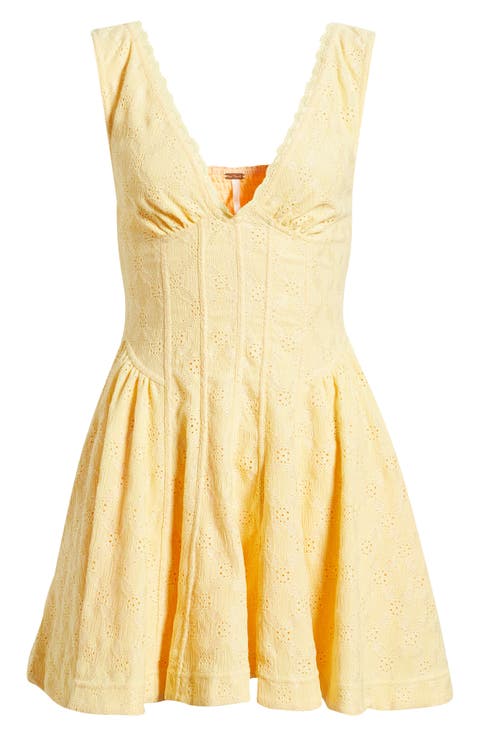 Can't Help It Eyelet Embroidered Minidress