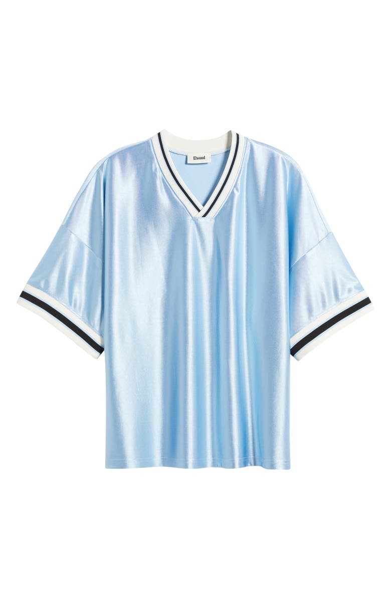 Elwood Varsity Satin V-Neck T-Shirt, Alternate, color, 