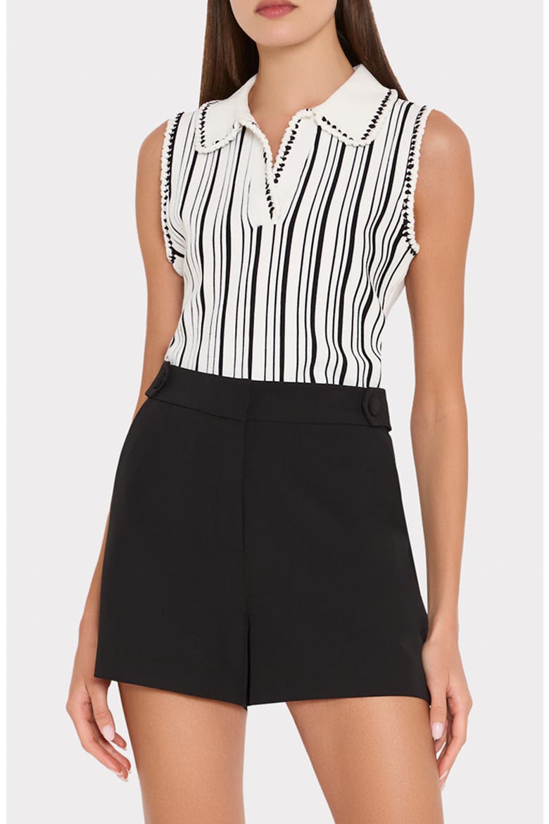 Kaya Knit Sleeveless Top, Main, color, BLACK/ WHITE