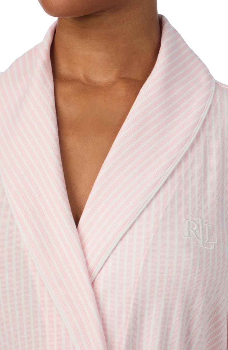 Lauren Ralph Lauren Print Cotton Blend Robe, Alternate, color, Pink Stripe