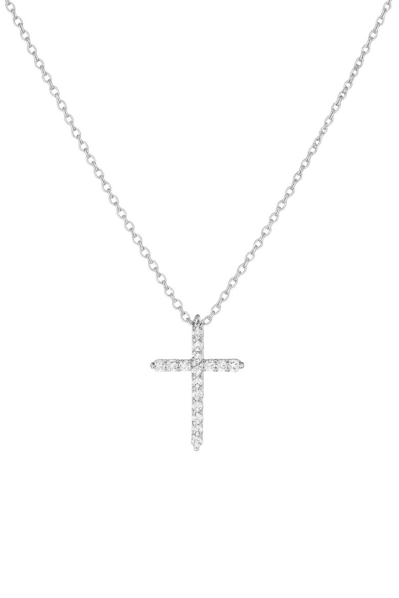 Timeless Grace CZ Cross Pendant Necklace, Main, color, Silver