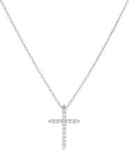 DLORIA Timeless Grace CZ Cross Pendant Necklace