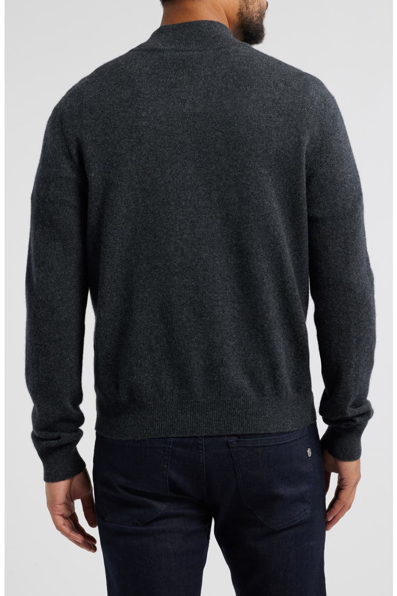 Men's Quarter Zip Wool & Cashmere Sweater, Alternate, color, DARK GREY