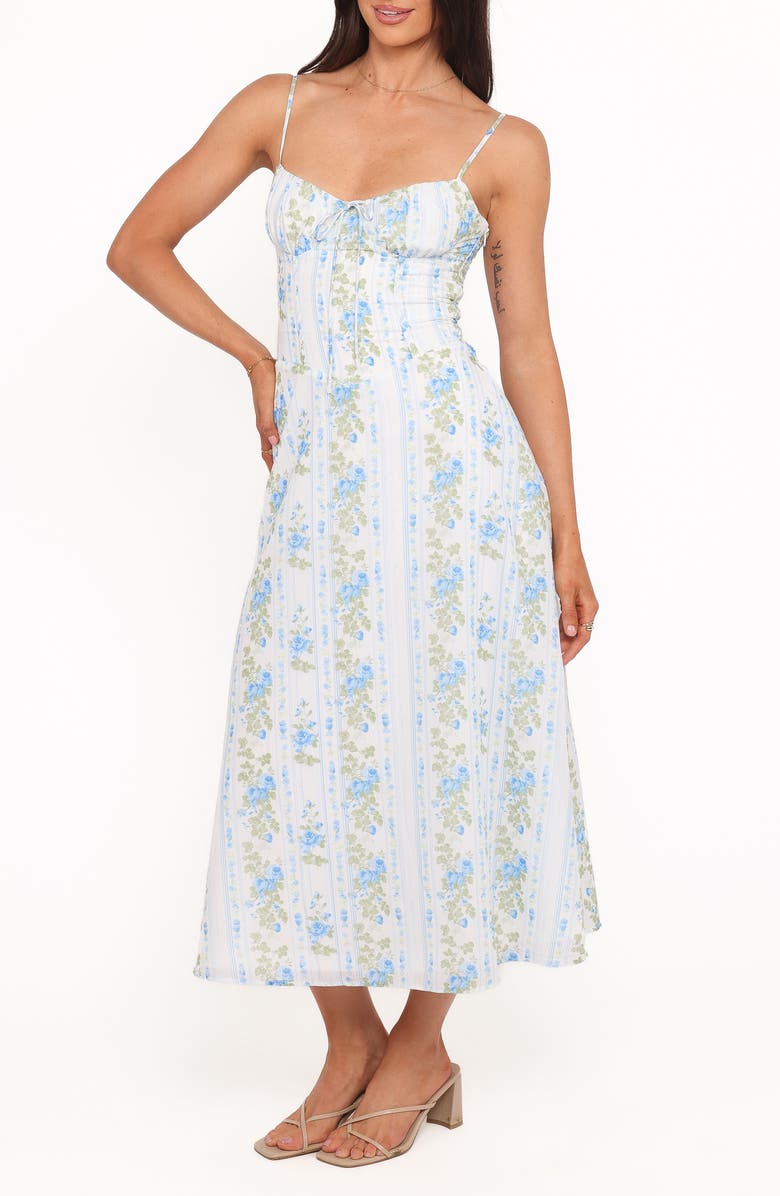 Petal & Pup Florencia Midi Dress, Alternate, color, Blue Floral