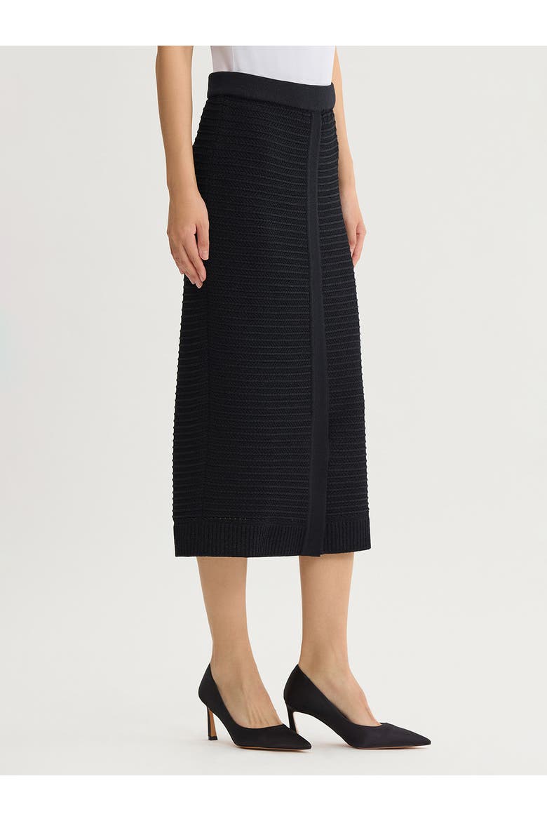 Straight Monochromatic Ottoman Knit Maxi Skirt, Alternate, color, Black