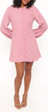 Petal & Pup Amaya Smock Detail Long Sleeve Minidress