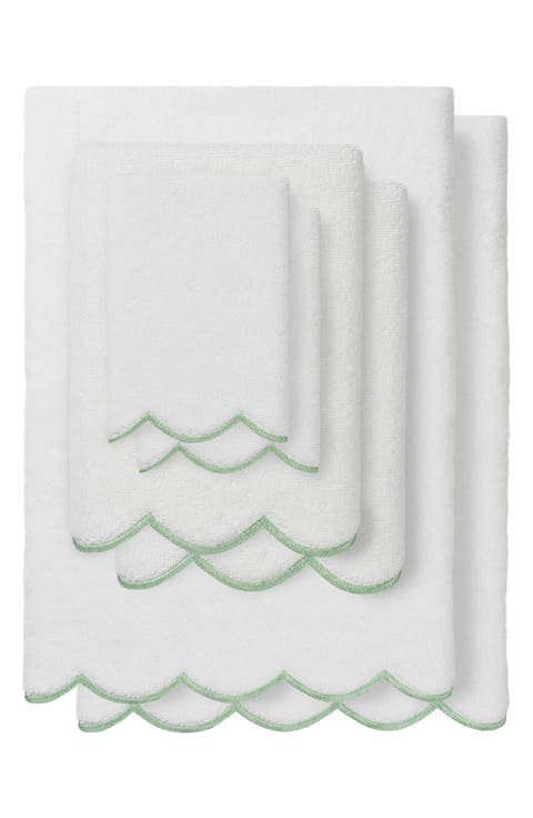 Adornia Scallop 6-Piece Towel Set