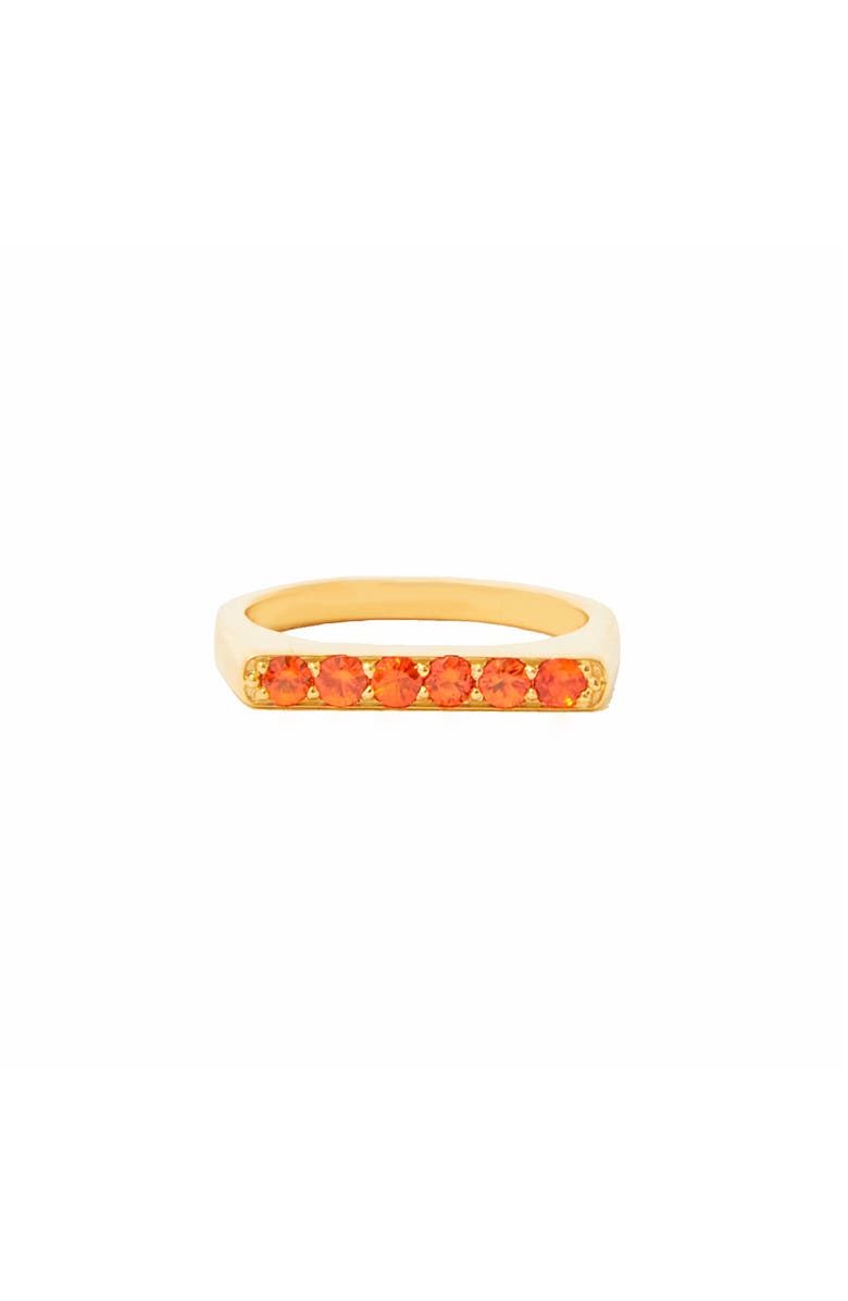 Campbell + Charlotte Edge Straight Stacking Ring, Main, color, Orange Sapphire-Gold