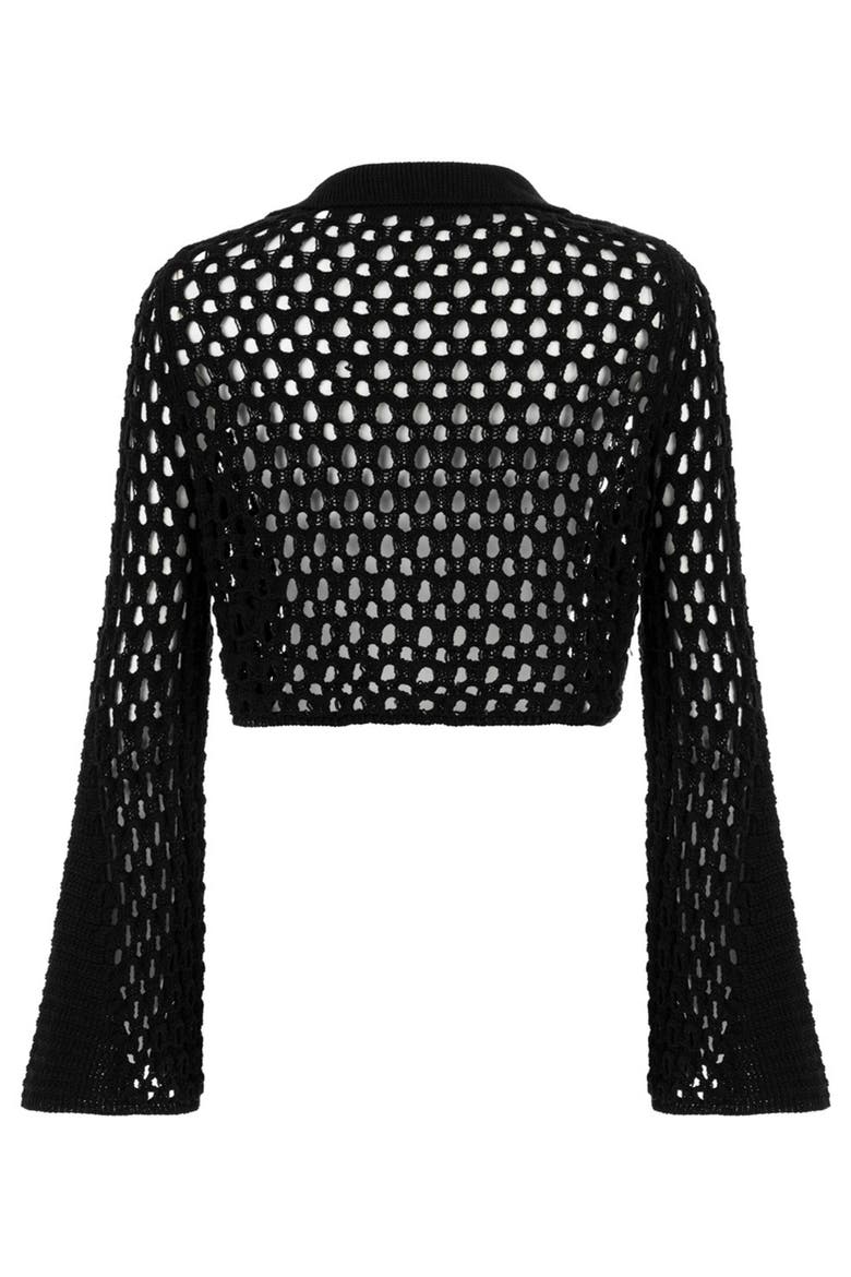 Mesh Knitwear Top, Alternate, color, Black